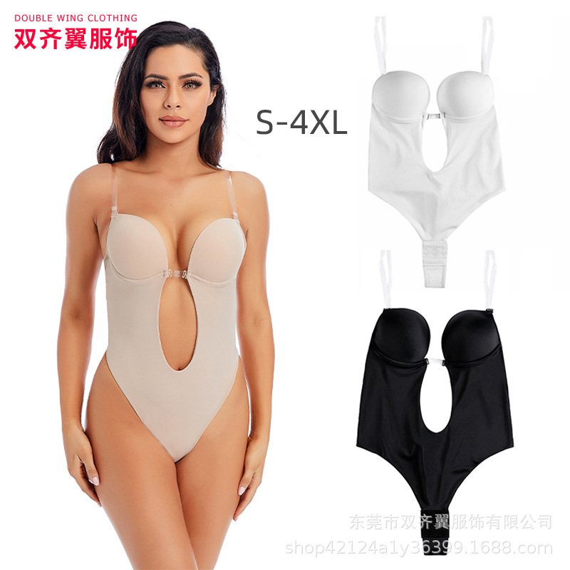 Invisible Bra One-piece Strapless Bra Steel Ring One-piece Shaping Clothes Full-body Backless Dress Chest Large Underwear Wedding Dress