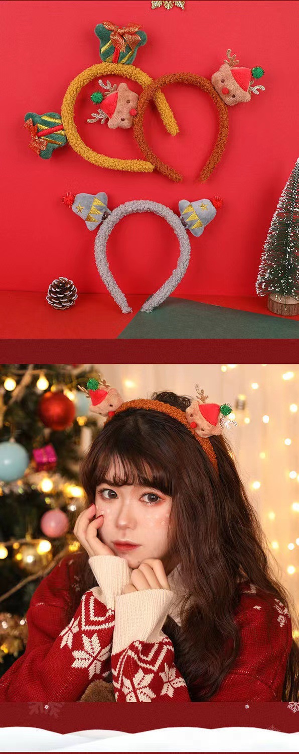 Chinoiserie Weihnachtsbaum Weihnachtsmann Tuch Handgemacht Haarband 1 Stück display picture 1