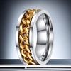 Ring stainless steel, men's fashionable chain, European style