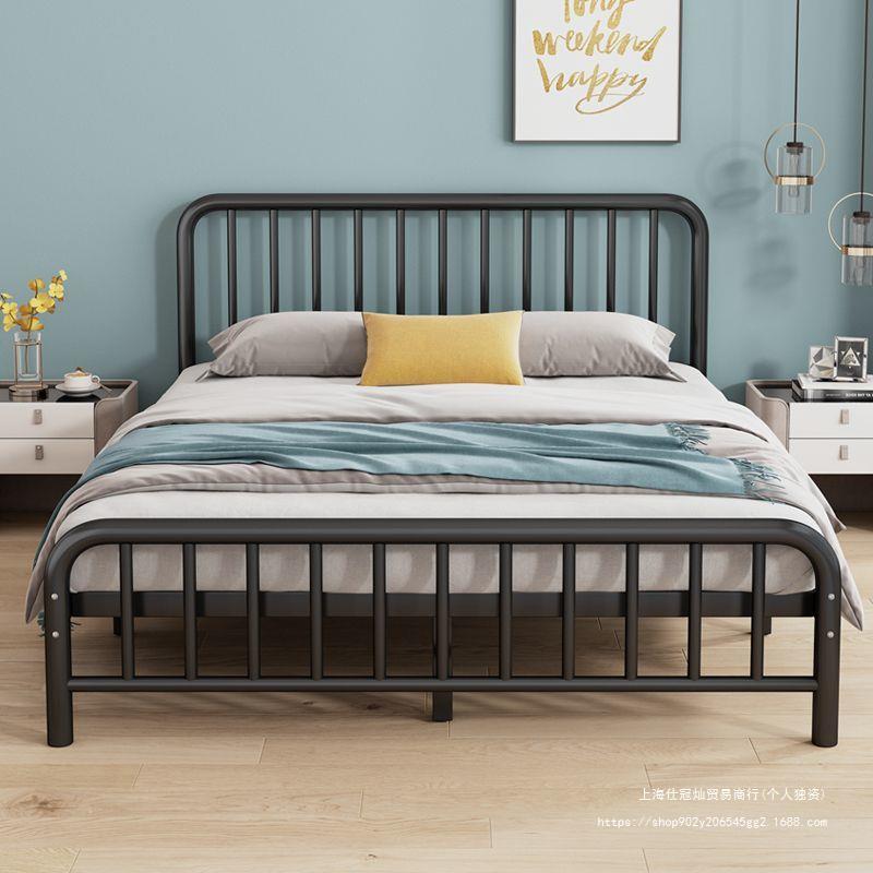 Cama europea de hierro forjado 1.8m cama doble alquiler familiar 1m reforzado económico 1.5 cama individual para niños