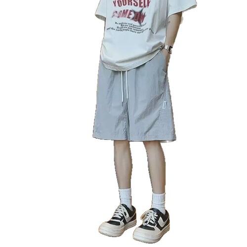 Mesh ice silk quick-drying shorts, men's summer thin American fashion brand outerwear mid-pants, breathable loose casual shorts