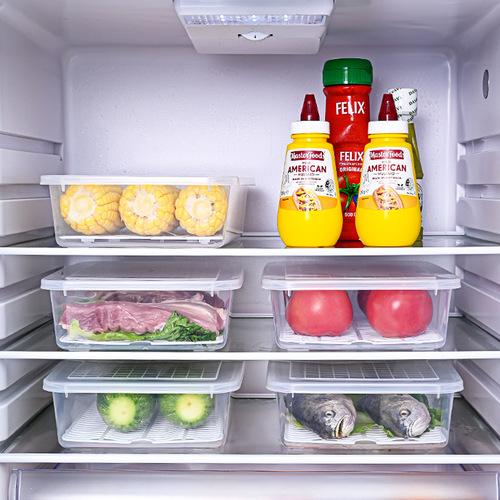 冰箱收纳盒装肉冷冻保鲜盒塑料带盖冷藏分隔装鱼整理冷冻肉储物盒