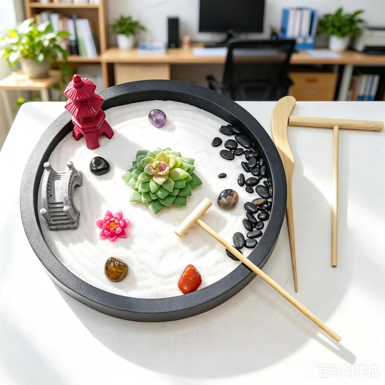 Cross-Border Colorful Garden Sand Table Office Home Decoration Ornaments Resin Micro-Landscape Crafts Gifts Wholesale Desktop