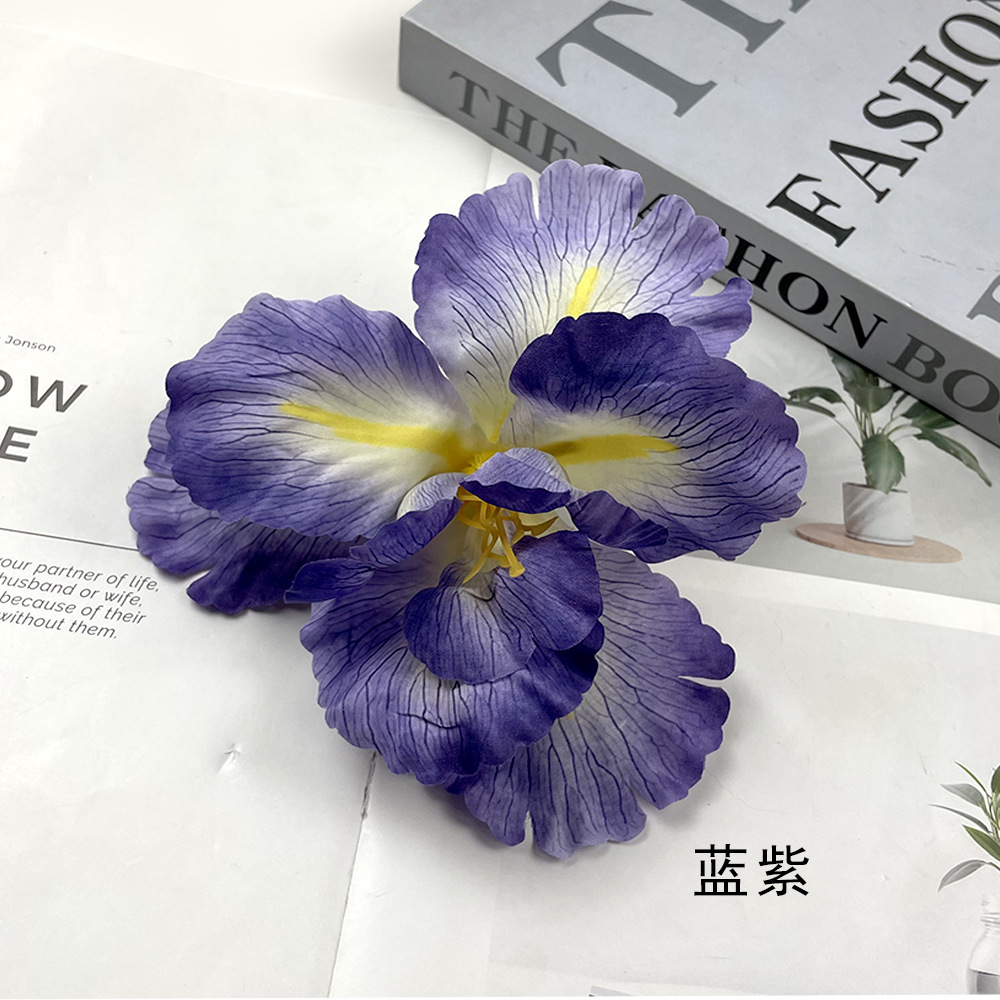 Simulación de flores Alice Iris cabeza de flores DIY Monet estilo de flores falsas tocadillo de flores material de paquete de accesorios de fotografía