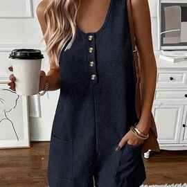 Y 84700 Casual pocket vest jumpsuit 休闲口袋背心连体裤