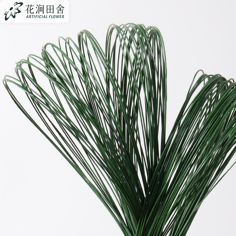 仿真咸水草铁线钢草 婚庆仿真绿植插花造型手感软胶仿线条草植物|undefined