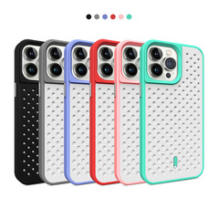 適用於蘋果15promax散熱手機殼iPhone14plus保護套13pro透氣12/11