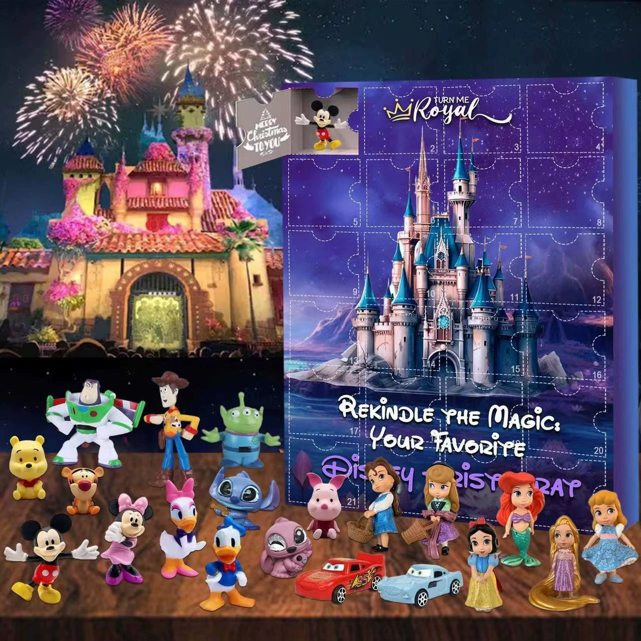 Календарь Advent Countdown Box (Sanrio KT) Рождественский сюрприз, 24 мини-фигуры с сюрпризом, 18×26×3 см