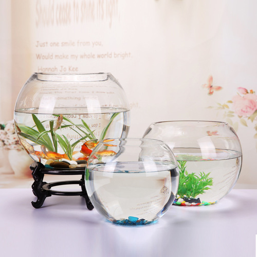 Glass spherical thickened transparent fish tank modern simple living room restaurant decoration home TV cabinet ornaments wholesale