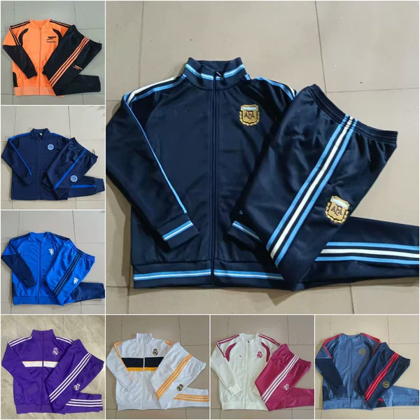 Adult and Children's Jackets, Football Uniforms, Long-Sleeved Training Suits, Special Edition Sets for Brazil, Argentina, Italy, Germany, Etc