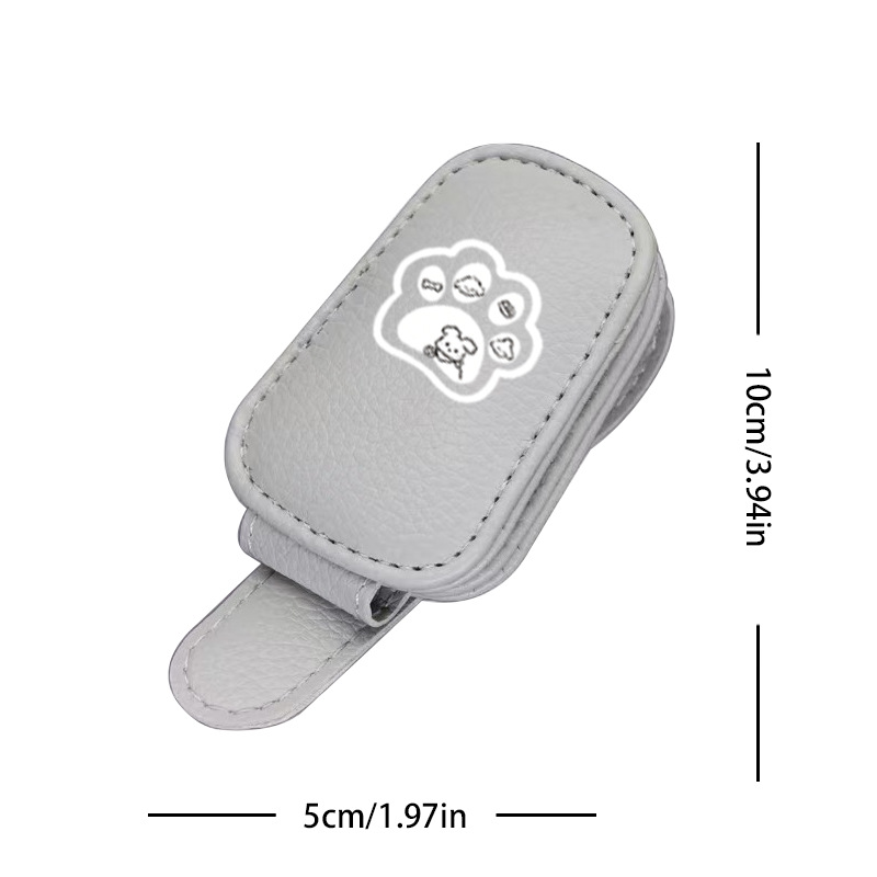 Gray cross-border bestseller sunglasses holder, creative car sun visor storage, paw print puppy car glasses clip