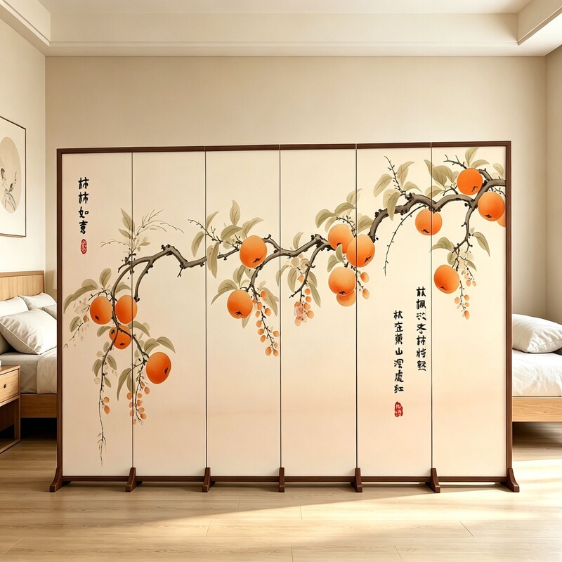 New Chinese-style folding screen for hotel tea rooms, entrance hall partition, home movable divider, background wall, living room folding screen New Chinese-style folding screen for hotel tea rooms, entrance hall partition, home movable divider, background wall, living room folding screen