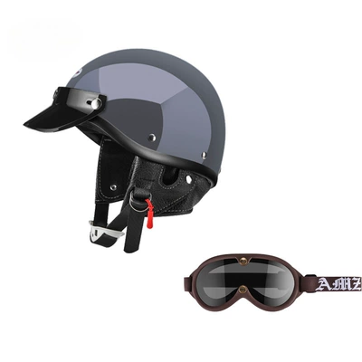 Motorcycle Helmet Men's Japanese Style — Motosiklet dəbilqələri - xs-cement-gray-brown-new-goggles-free-shipping-by-sf-express
