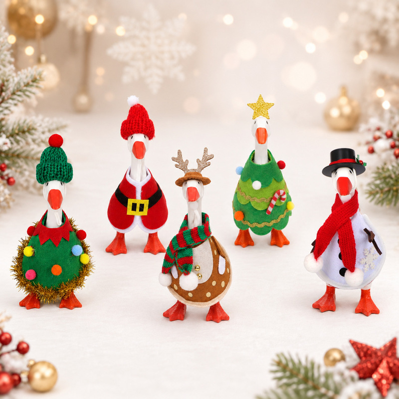 Christmas 7inch Garden Goose Clothing Set Removable Felt Glitter Accessories Christmas Goose Decoration Materials Christmas 7inch Garden Goose Clothing Set Removable Felt Glitter Accessories Christmas Goose Decoration Materials