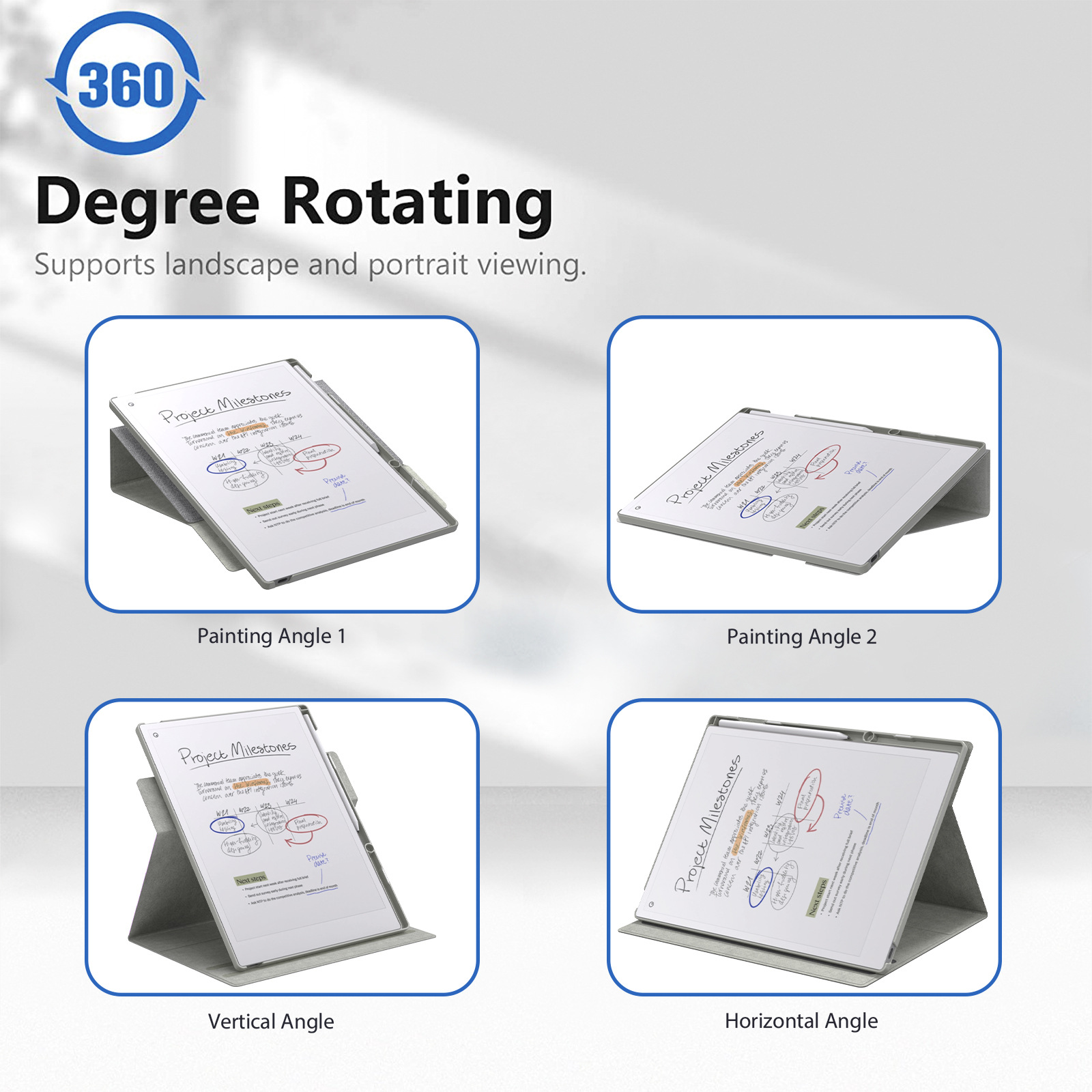 Aplicable al reutilizable Paper Pro Case 11.8 "Plate e-reader Case Rotating Case