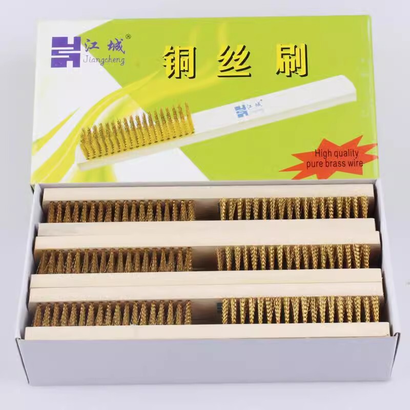 Shoe Brush Brush Wooden Handle Copper Wire Brush Anti-Leather Frosted Fool Suede Shoe Cleaning Special Brush Stainless Steel Wire Brush