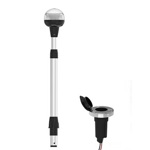 E011689 boat light LED ring light signal light Marine yacht plug-in telescopic aluminum tube 28-44 "12VD