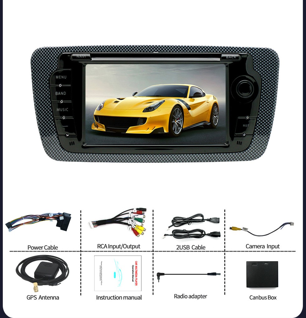 Suitable for 7inch Seat Ibiza 09-13 Android Mp5 Bluetooth Central Control Car Navigation Carplay