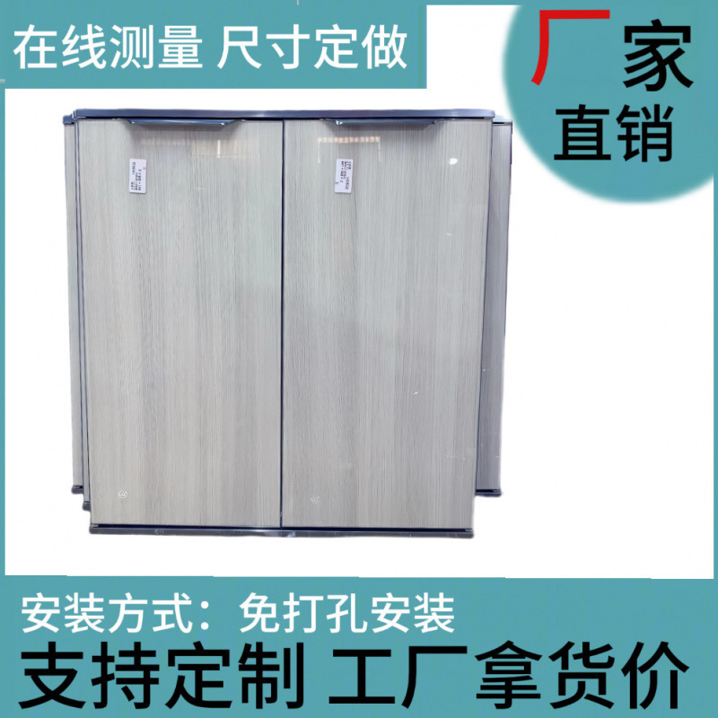 Cabinet Door with Tempered Glass and Crystal Steel Frame, Integrated Kitchen Cabinet, Kitchen Countertop, No-Drill Door Panel Cabinet