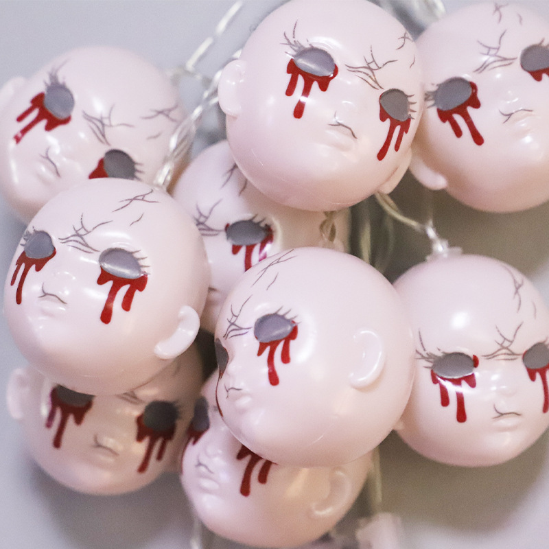 New LED Halloween Atmosphere Decoration Face USB String Remote Control Ghost Festival Night Light_voghion.com