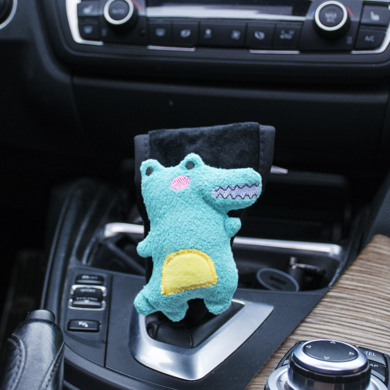 10#기어 커버 - 작은 악어 - 피부 친화적인 플러시 천 - 검정색