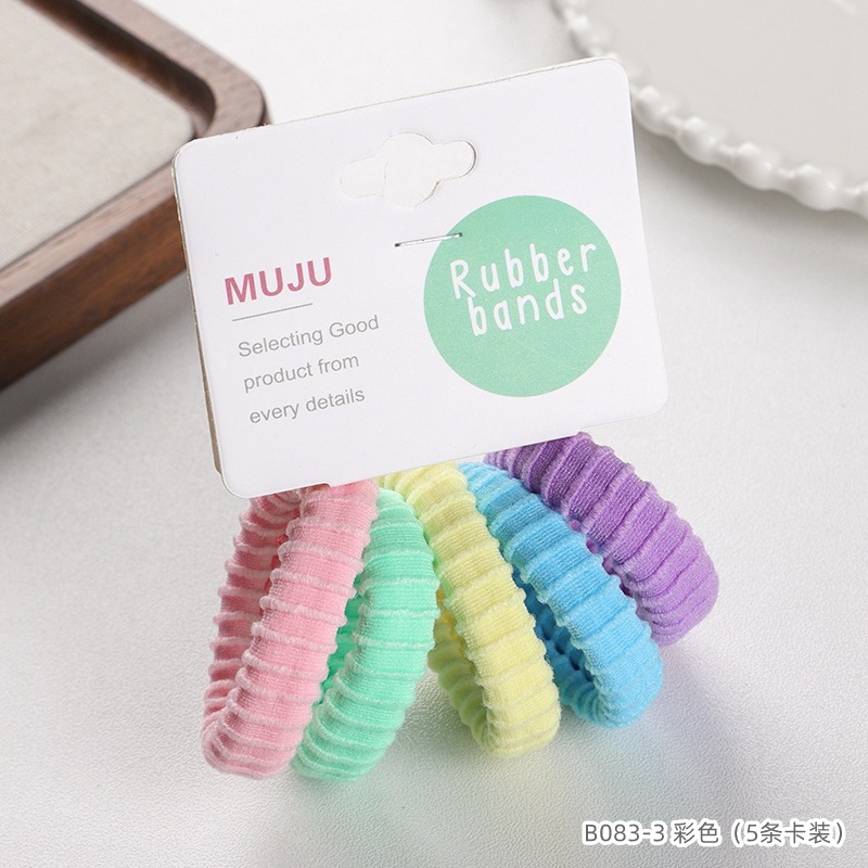 [Carga de tarjeta] sensación de alto nivel coreano de cabello de código de barras de moda de alta elasticidad de cabello anillo de cabello correa de cola de caballo