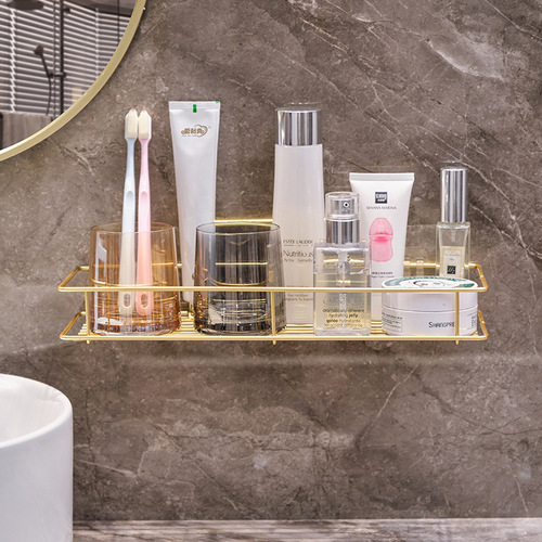 Nordic style iron bathroom punch-free storage rack wholesale bathroom wall storage rack toilet wall storage rack