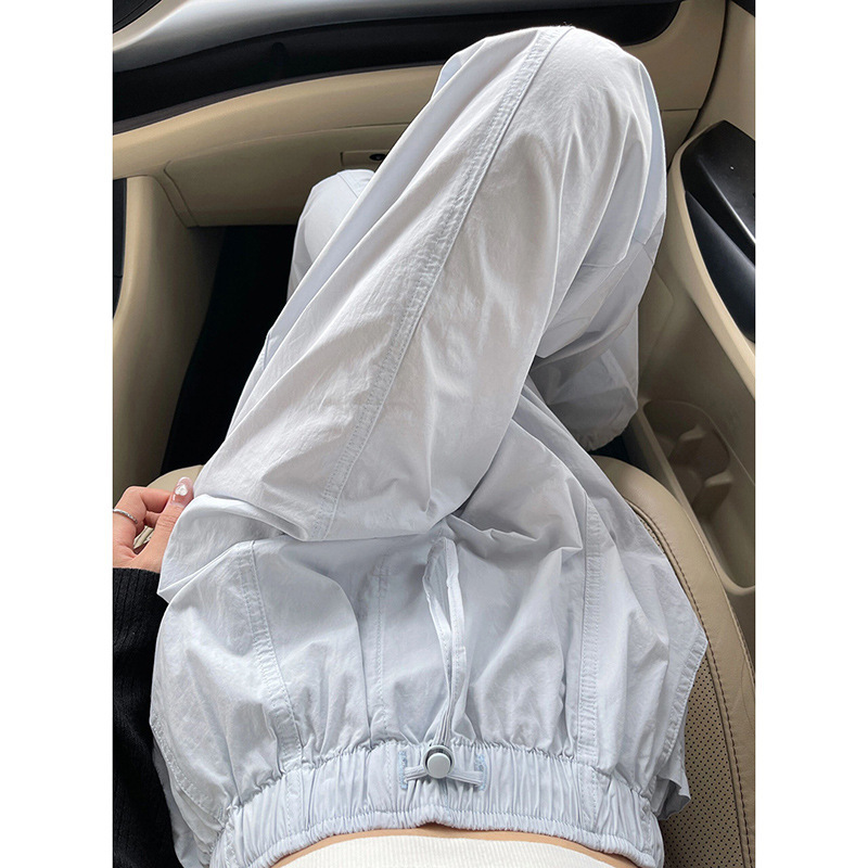 Baby Blue Small Men Workwear Casual Pants Women's Summer 2024 New Design Sense Niche Straight Leg Wide Leg Trendy Pants