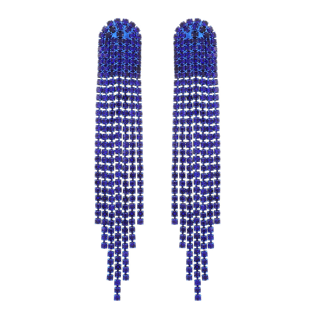 Retro Lady Simple Style Tassel Rhinestone Women's Drop Earrings display picture 2