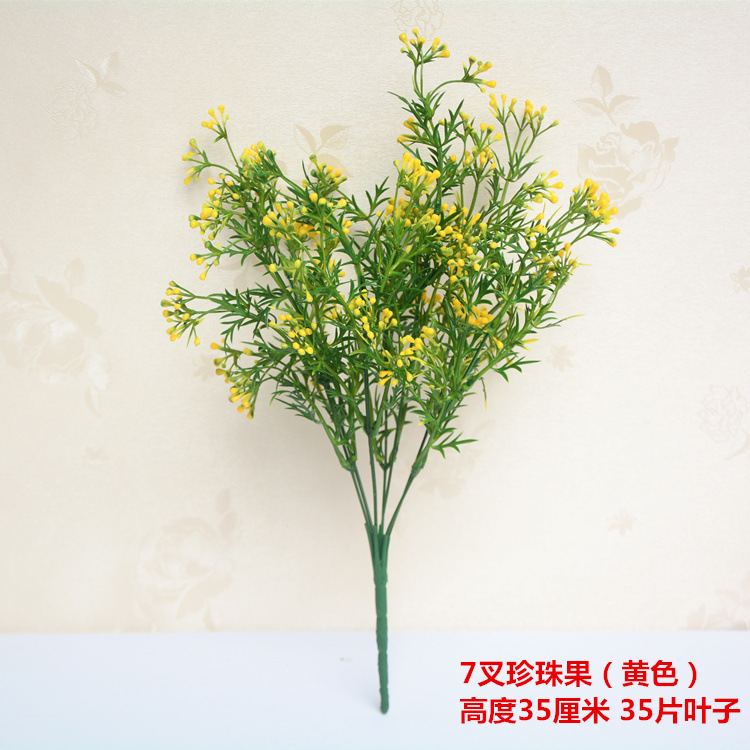 Flores artificiales, flores de ajenjo, flores de plástico, hierba falsa, plantas verdes, arreglos florales en la pared, accesorios, restaurantes de tiro