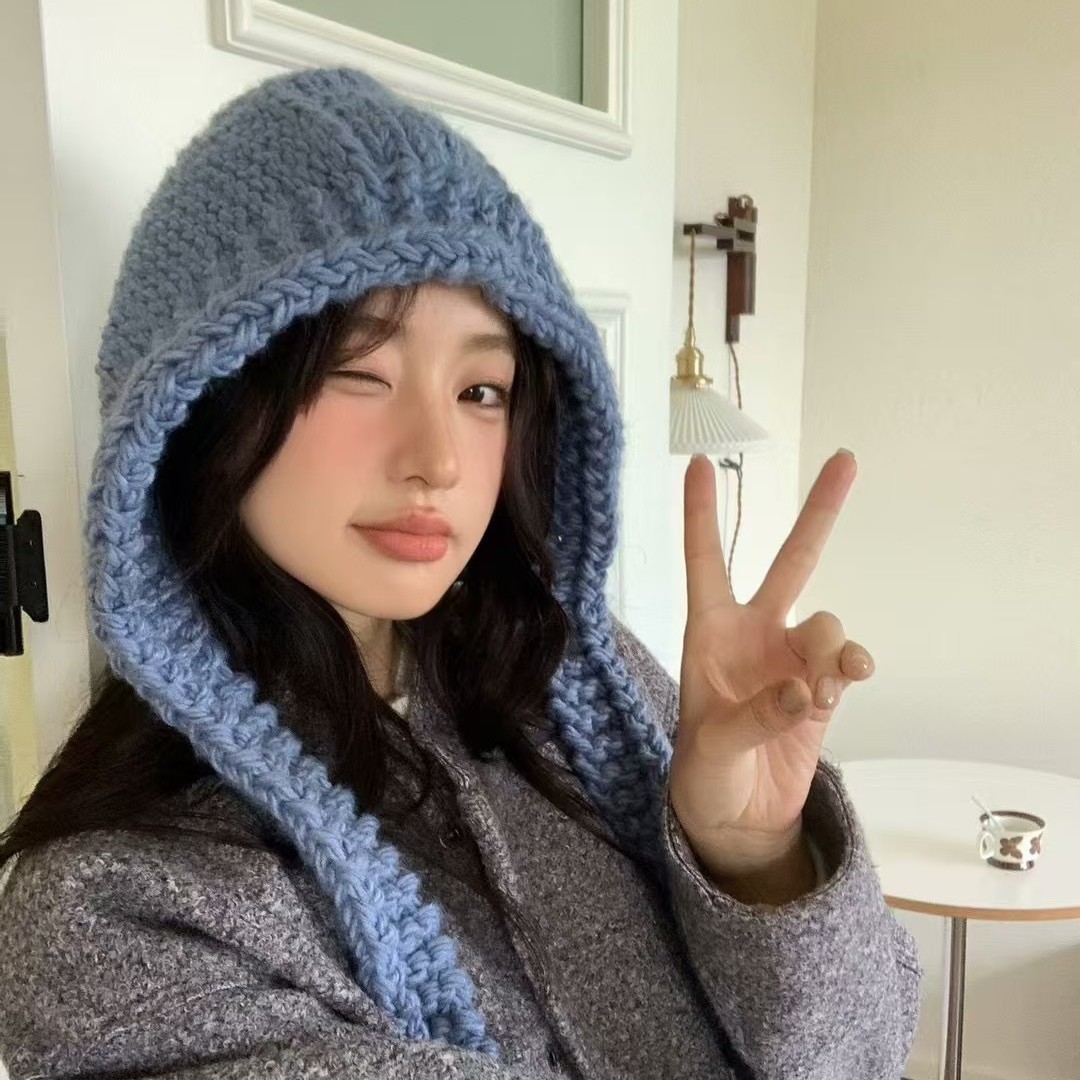 (2개) 추월 핸드메이드 모직모자와 스카프를 올인원 가을 겨울 매칭 모직모자 한국 동대문 조끼