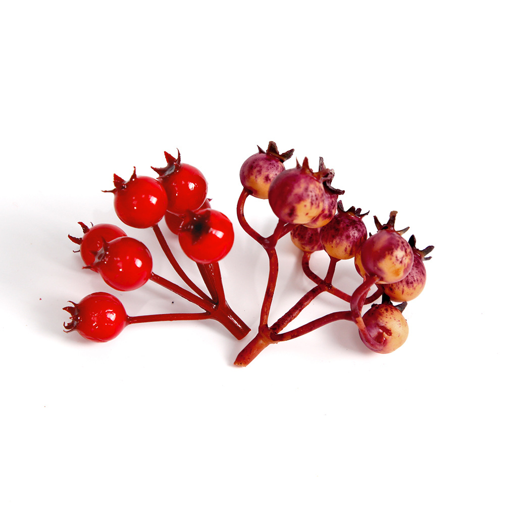 Artificial Pomegranate Single Branch Fortune Fruit Accessory Holiday Party Prop Foam Berry Christmas Tree Wreath Decoration Supplies