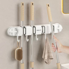 吸盤モップクリップ吸盤穴なし壁掛け強力モップフック浴室トイレベランダモップ回収神器