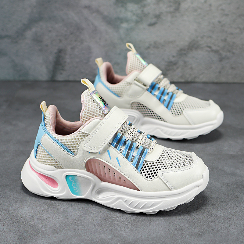 男童2021夏季新款镂空中大童轻便透气运动鞋女孩子柔软休闲跑步鞋