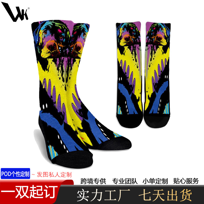 Holiday activity socks thin mid-calf length socks men's socks breathable stockings women's socks summer custom one-piece order