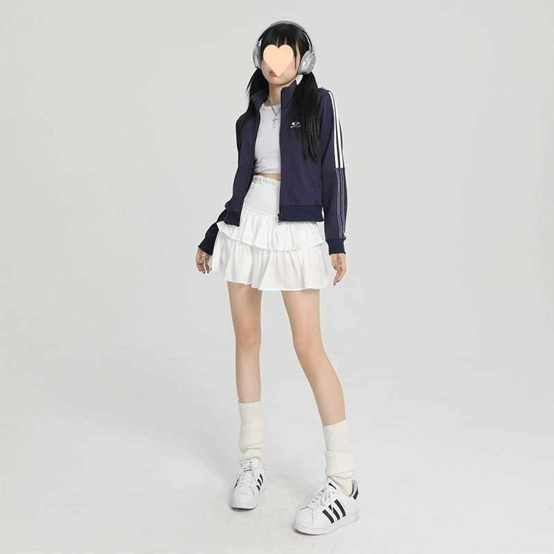 2025 новый летний стиль, милая модная короткая юбка средней длины, высококачественная юбка, короткая пышная юбка, белая полуюбка, короткий стиль