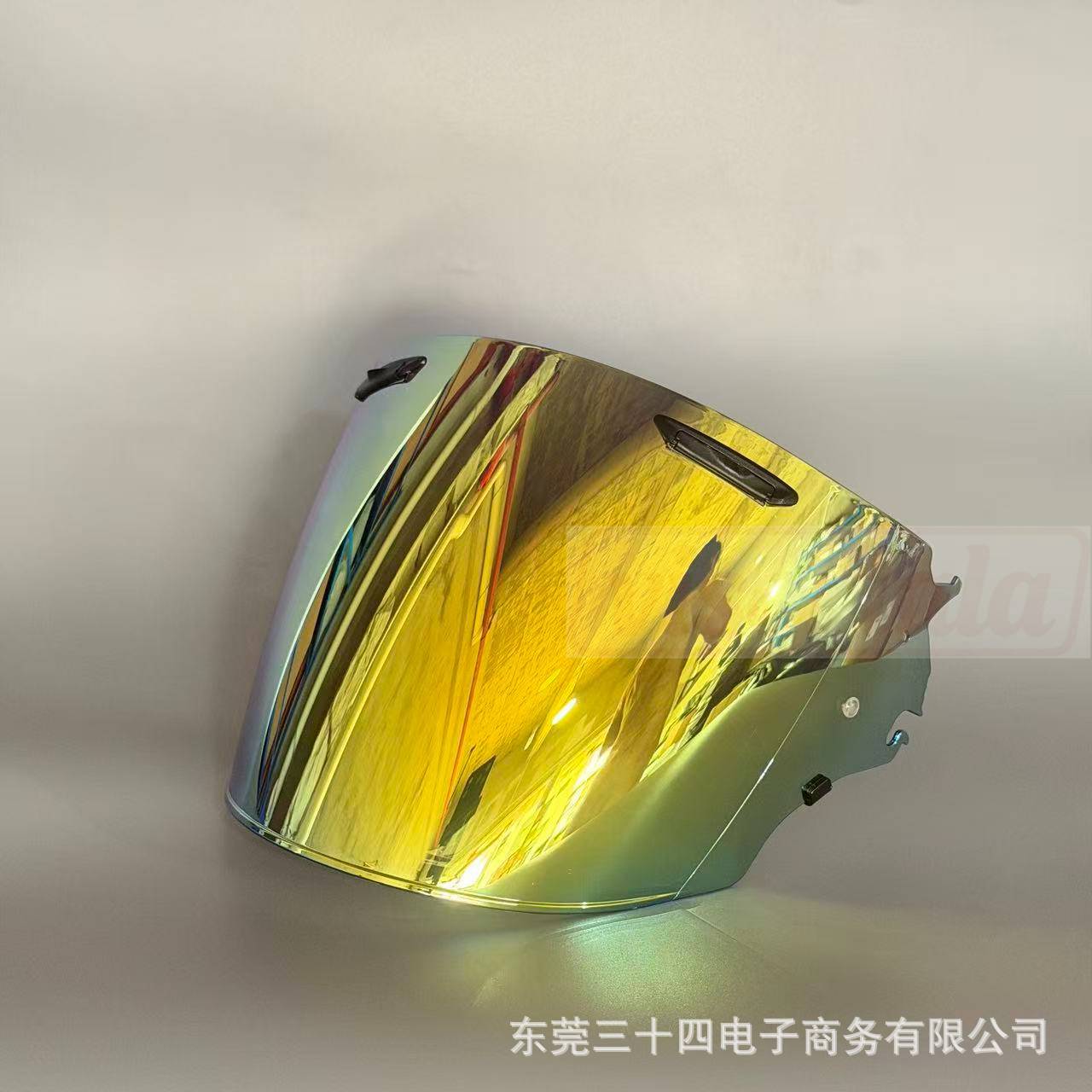 Suitable for Vz Ram Three-Quarter Motorcycle Helmets, Half-Helmets, Special Electroplated Aurora Silver-Coated Brown Lenses