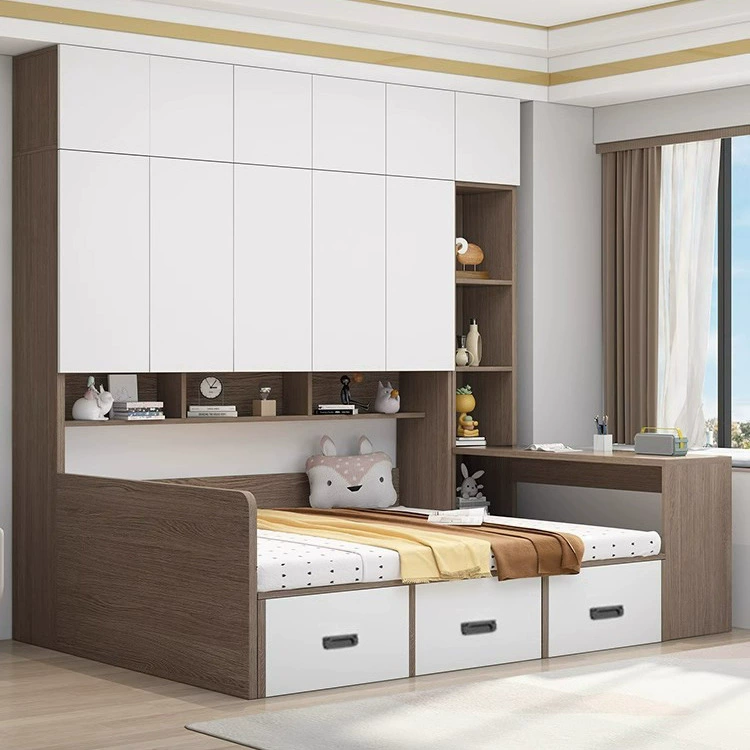 Встроенный шкаф-кровать из массива дерева с татами, многофункциональный шкаф-кровать с возможностью индивидуальной настройки, студенческая кровать.