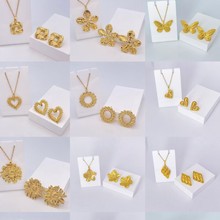 跨境爆款项链耳环首饰套装女2025年新款钛钢耳饰饰品套装批发