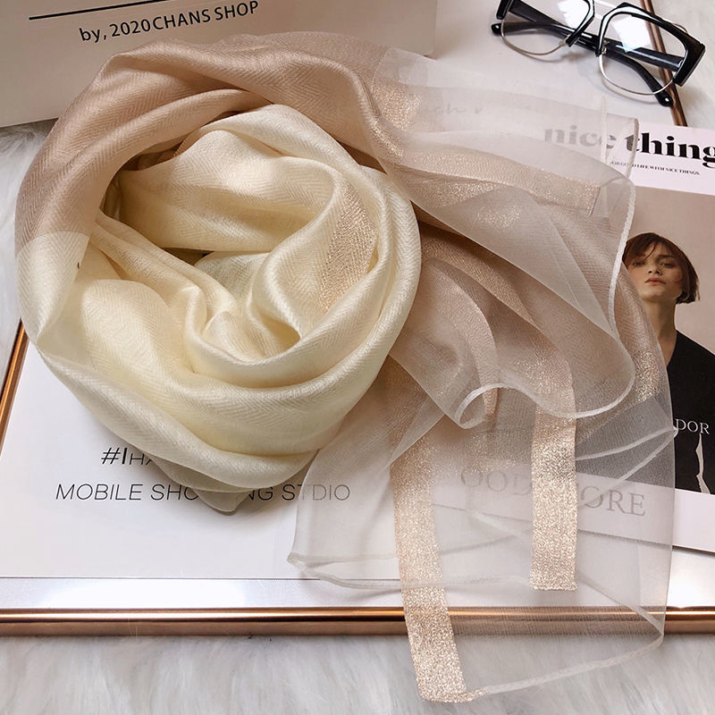 Silk thin demi-season fashionable universal scarf