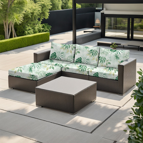 Cross-border set new outdoor printed sofa cushion cover elastic single sanding milk silk outdoor single sofa cover