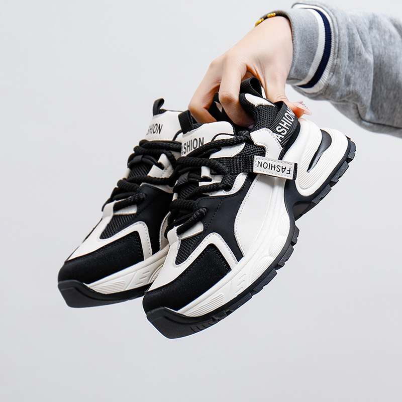 Dad's Shoes Women's 2024 Spring New Trendy Instagram Versatile Korean Thick Sole Breathable Student Casual Sports Shoes_voghion.com