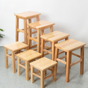Solid Wood Square Stool, Log Bench, Home Dining Stool, Commercial Factory Stool, School Training Institution Stool, Restaurant Stool