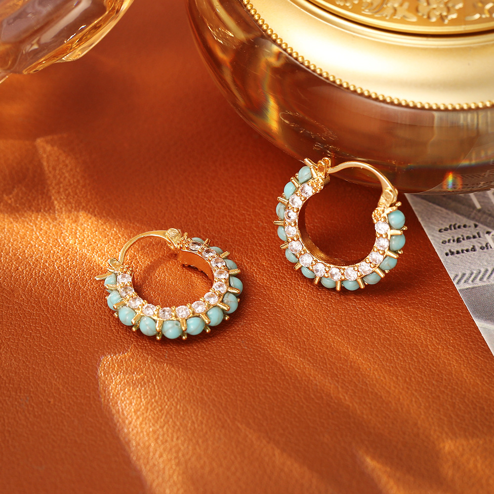 Turquoise fashionable sophisticated elegant small design earrings…