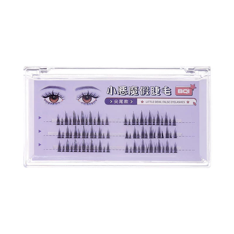 Dense False Eyelashes (BQI) Little Devil Cluster Lashes, Multi-Style 78/54 Clusters, Kit Options