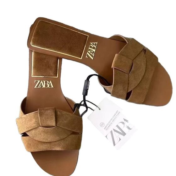 ZA European and American foreign trade new cross flat sandals simple versatile women's slippers
