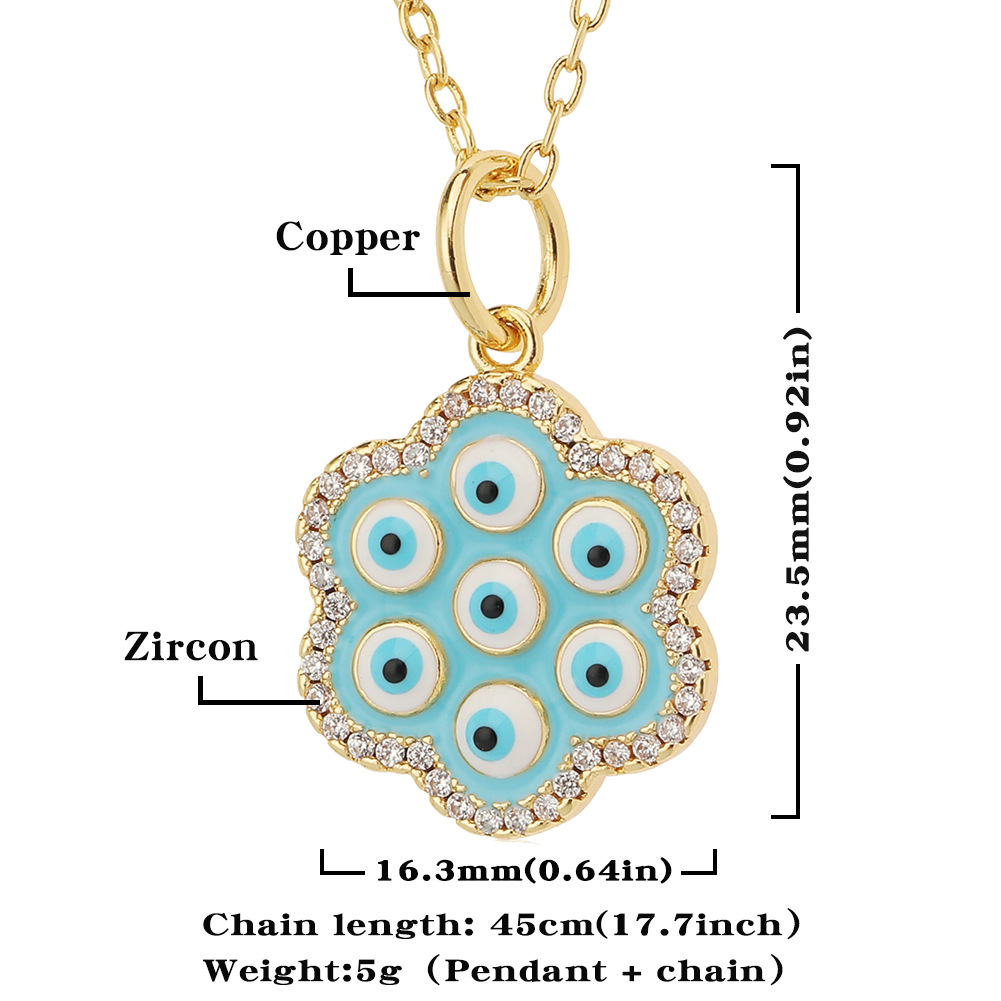 Fashion Devilu0027S Eye Butterfly Copper Inlay Zircon Necklace