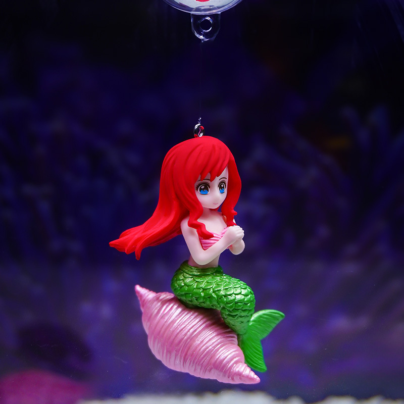 Fish Tank paisaje suspendido Shell sirena sala de estar viendo Little Red Book Red carácter decoración interior adornos flotantes