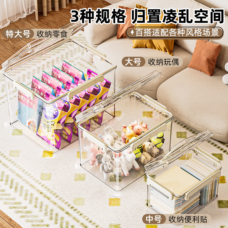 密封收纳箱零食玩具杂物储物箱翻盖大容量便携户外露营野餐收纳盒|undefined