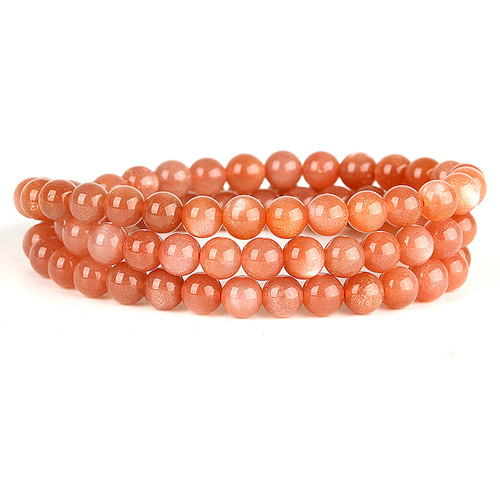 Natural Orange Moonstone Bracelet, Sunstone and Gold Sand Eye Bracelet with Three Extra Beads, Orange Moonstone Bracelet
